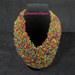 Multi color beads boho necklace